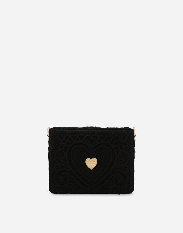 Dolce & Gabbana Tasche Dolce Box aus Kordelspitze Schwarz BB7165AY579
