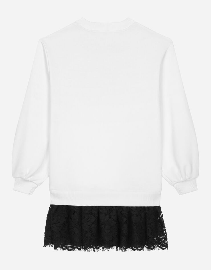 Dolce & Gabbana Abito stile felpa in jersey Bianco L5JD8HG7L3V
