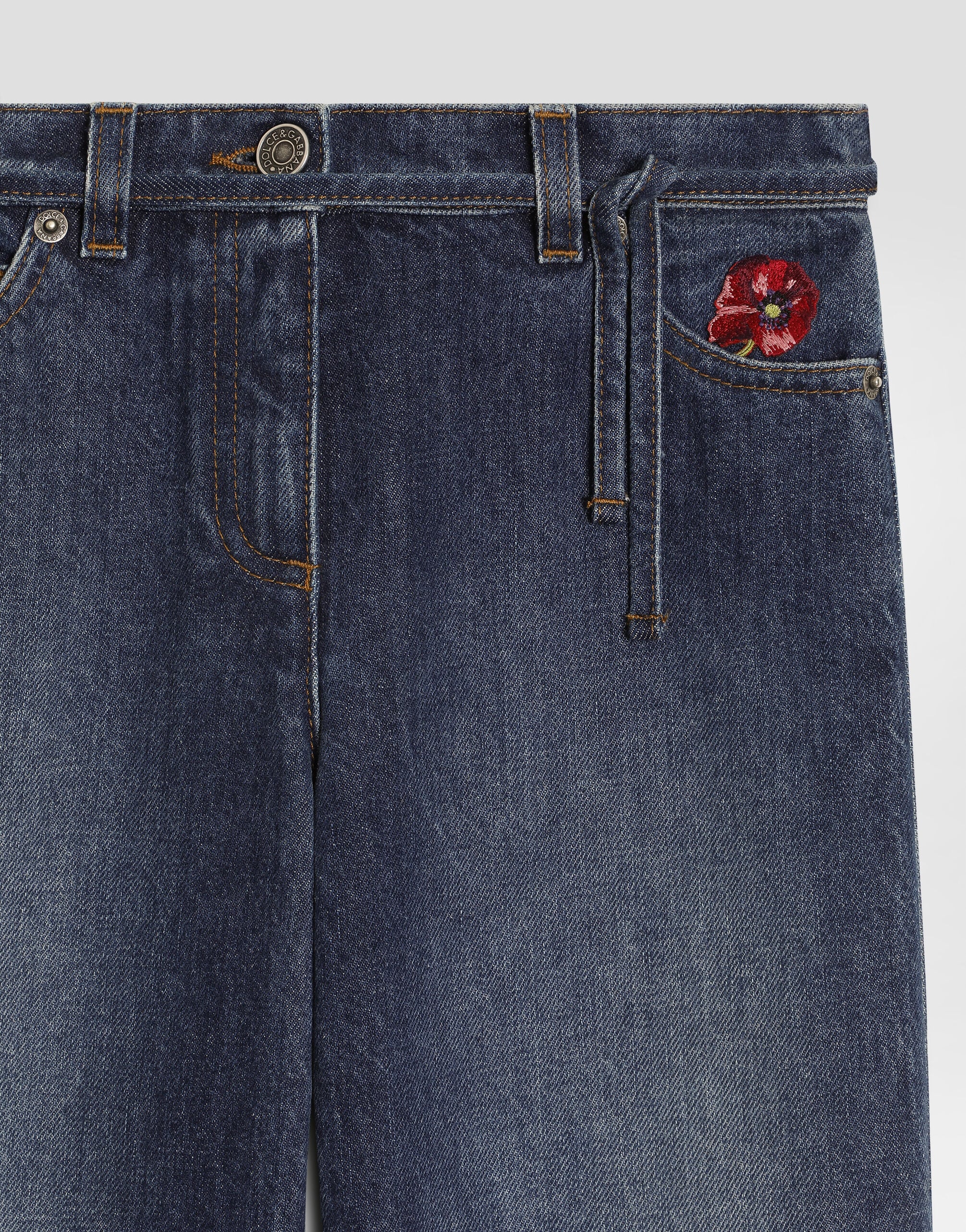 Denim trousers in for Girls | Dolce&Gabbana® US