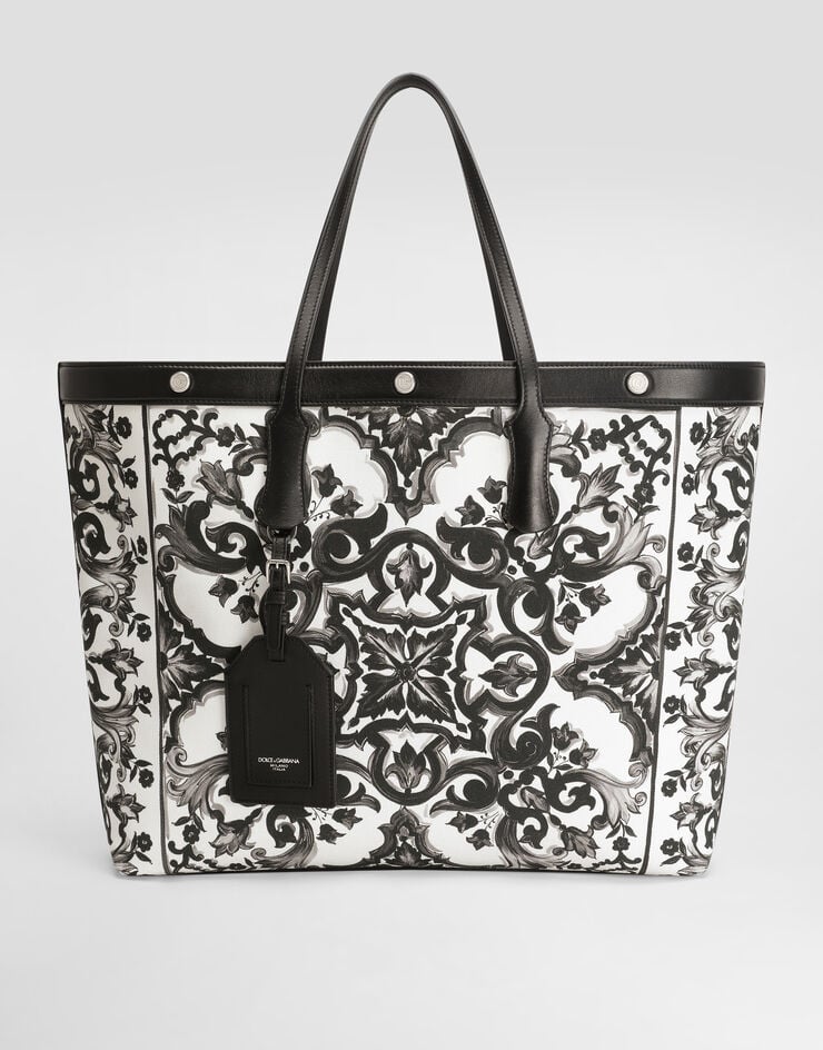Dolce & Gabbana Shopper aus Canvas Muschelprint Mehrfarbig BM7806AG665