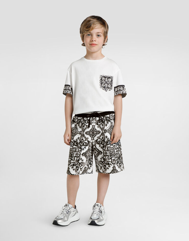 Dolce & Gabbana T-shirt en jersey à imprimé majoliques Multicolore L4JTISG7O9G