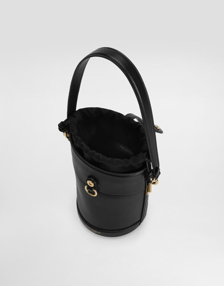 Dolce & Gabbana Bucket Bag Capri aus Canvas und Leder Schwarz BB7816AI451