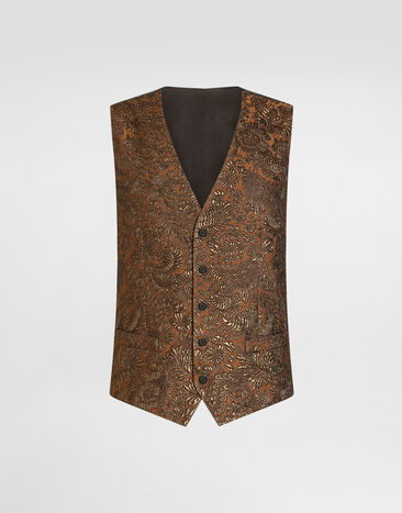 Dolce & Gabbana Single-breasted brocade vest  G702UTFJZAN