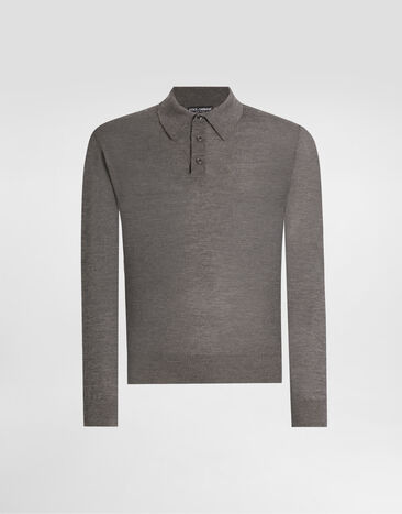 Dolce & Gabbana Cashmere polo shirt Grey GXZ25TJBW05