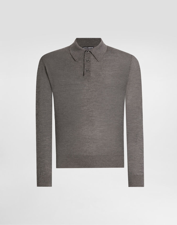 Dolce & Gabbana Cashmere polo shirt Grey GXZ25TJBW05