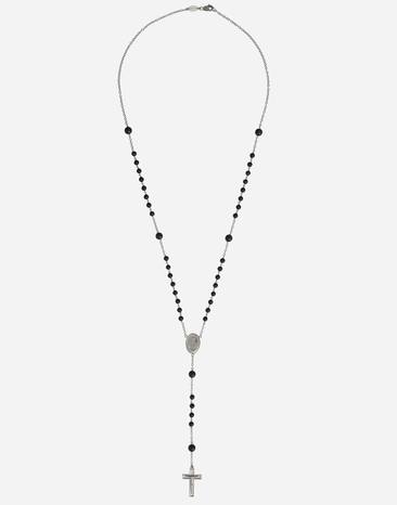 Dolce & Gabbana Sicily Rosary in 18-karat white gold and black jade Gold/Black WNHS1GWNFWH