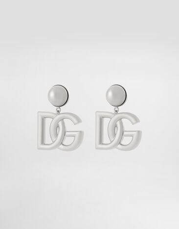 Dolce & Gabbana KIM DOLCE&GABBANA Clip-on earrings with DG logo Silver WEN6P2W1111