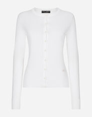 Dolce & Gabbana Silk round-neck cardigan White FXJ16ZJEMM0