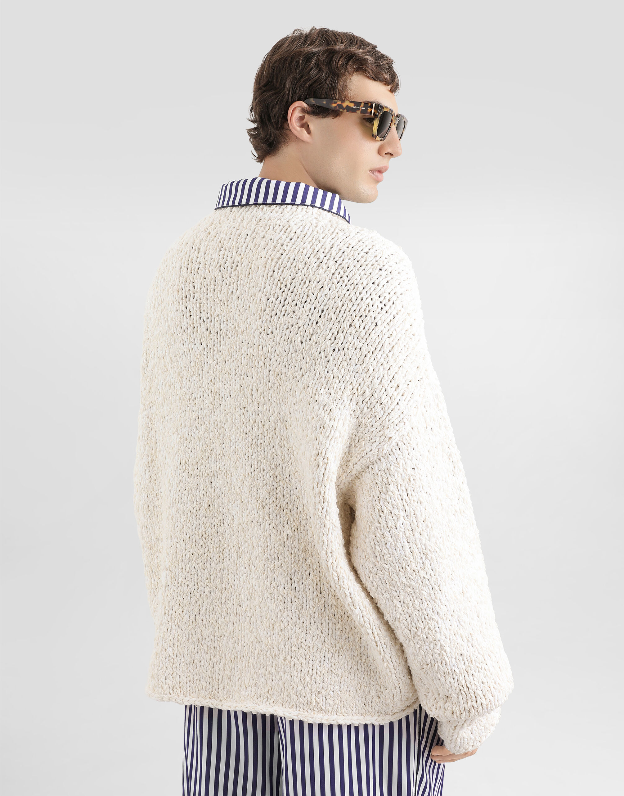 Cotton-blend pullover in White for Men | Dolce&Gabbana® US