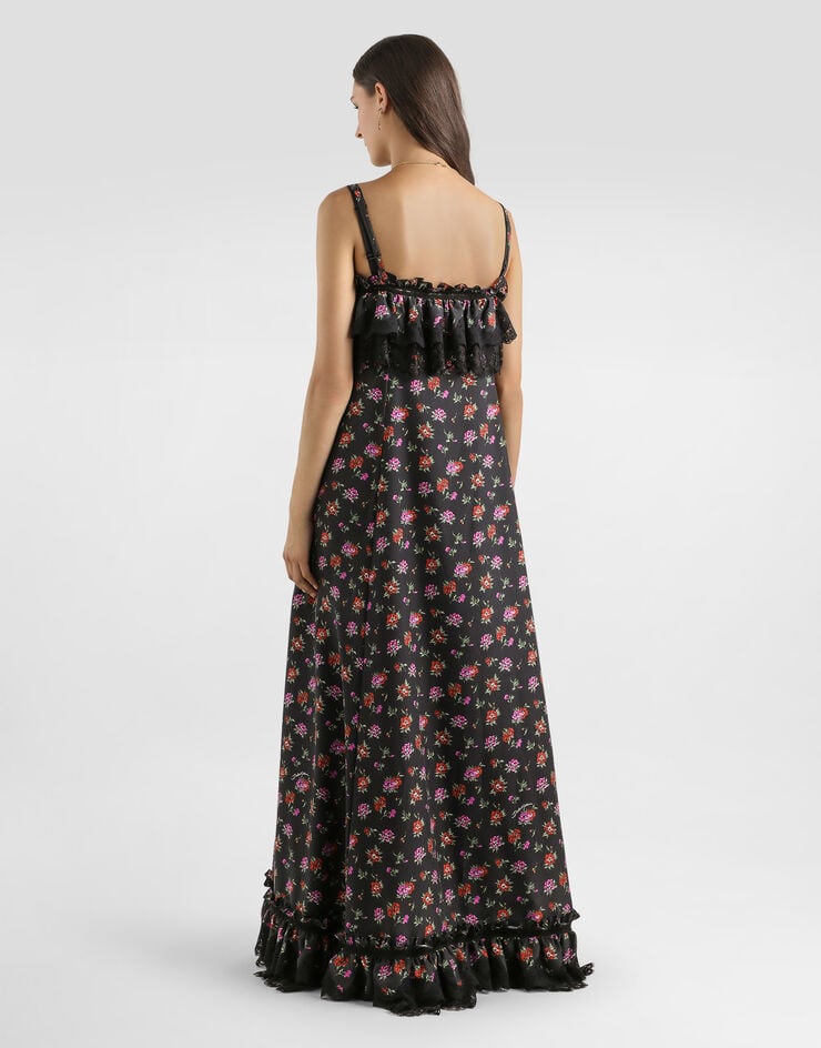 Dolce & Gabbana Floral-print habotai long dress Dolce & Gabbana Floral-print habotai long dress Multicolor F60HGTIS10W