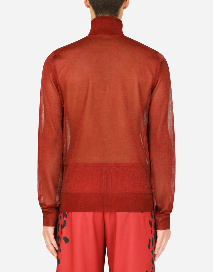 Dolce & Gabbana Technical yarn turtle-neck sweater Naranja GXH98TJCMT7