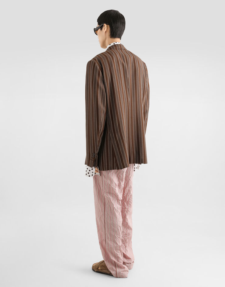 Dolce & Gabbana Double-breasted jacket in pinstripe Multicolor G2WJ4TFR8AC