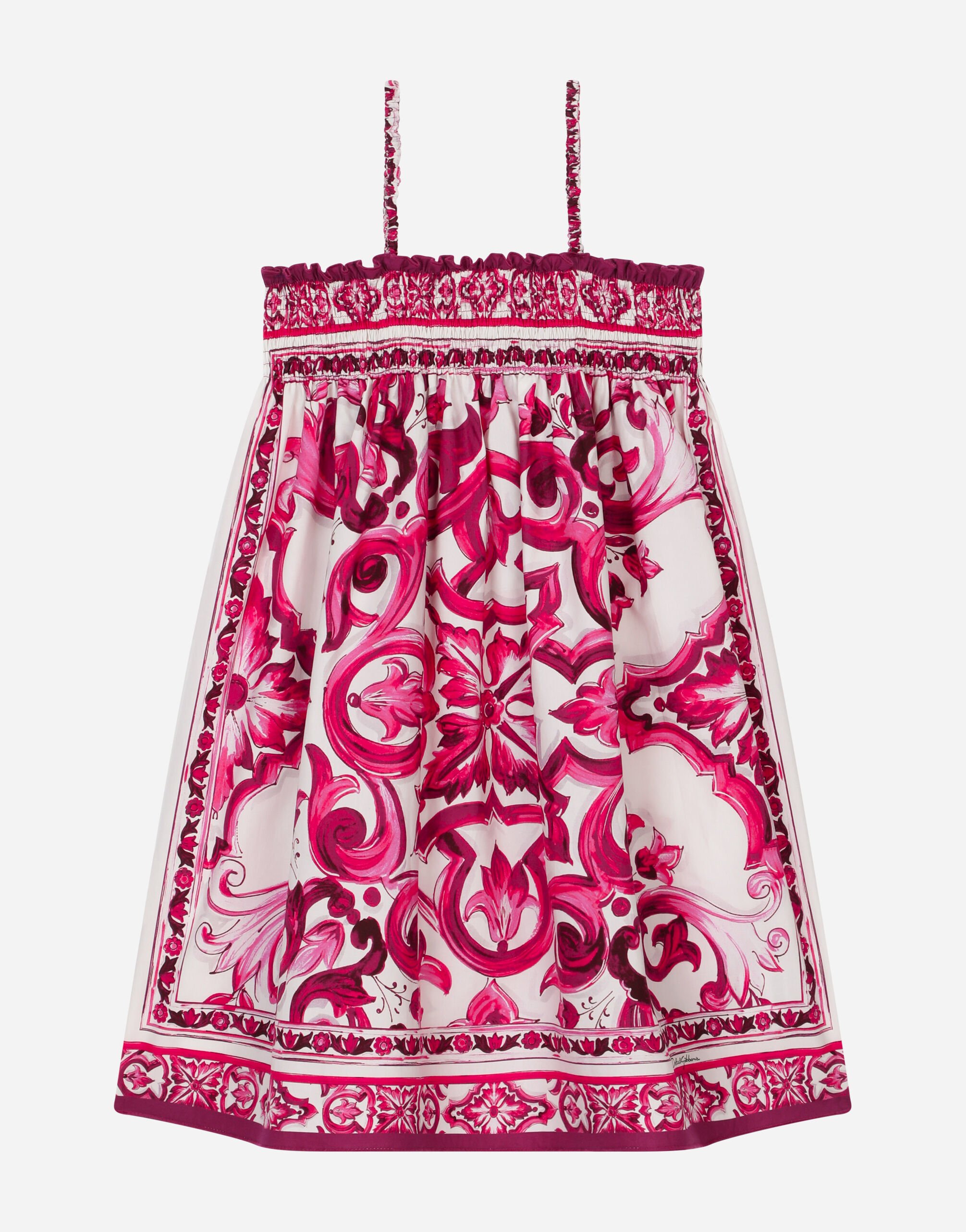 Vestido playero de popelina con estampado Maiolica en Multicolor