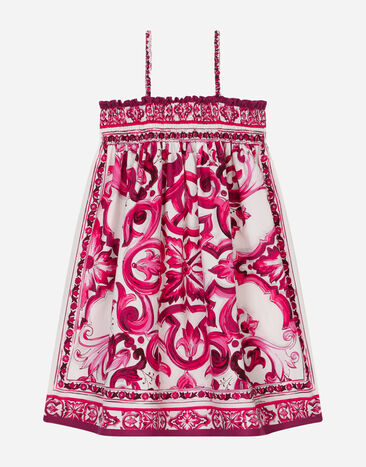 Dolce & Gabbana Poplin sundress with majolica print Print L53DU7IS1TK