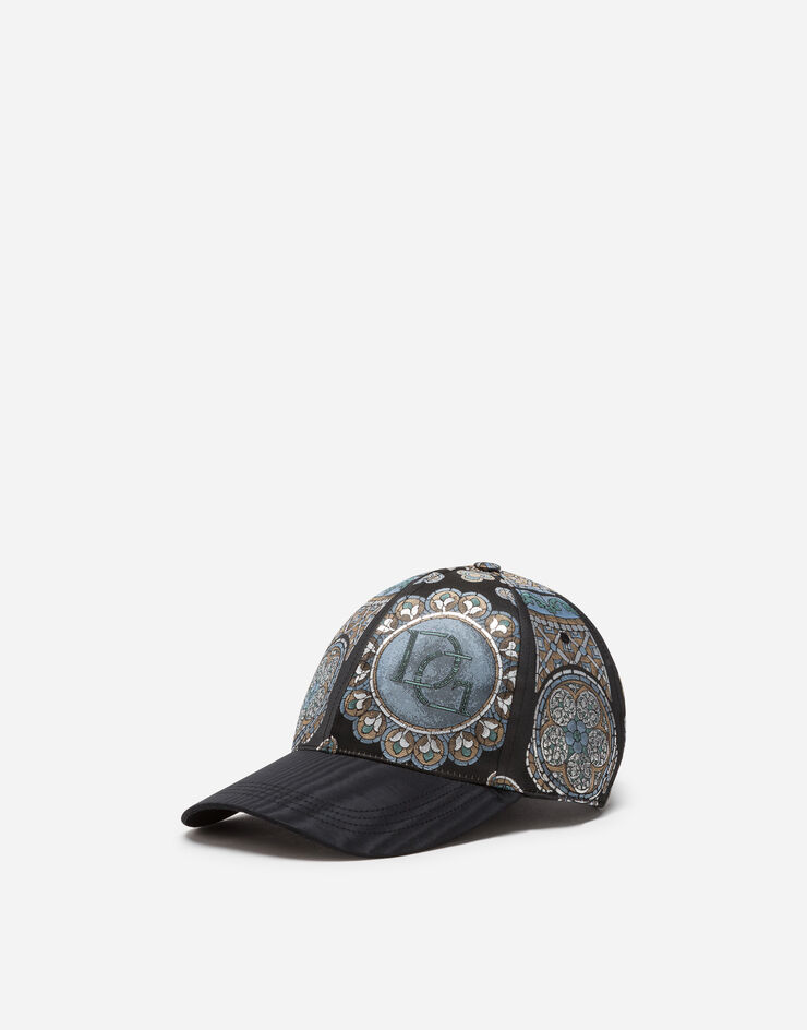 Dolce & Gabbana JACQUARD BASEBALL CAP IN STAINED GLASS WINDOW STYLE PRINT MULTICOLOR GH590AGEL72