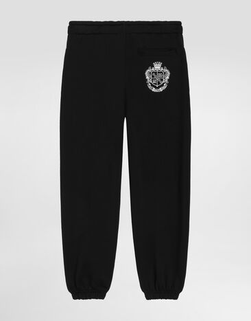 Dolce & Gabbana Pantalones en felpa con estampado Black L4JPLEG7PTH