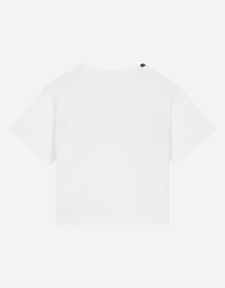 Dolce&Gabbana 徽标印花平纹针织 T 恤 白 L5JTHWG7KC5