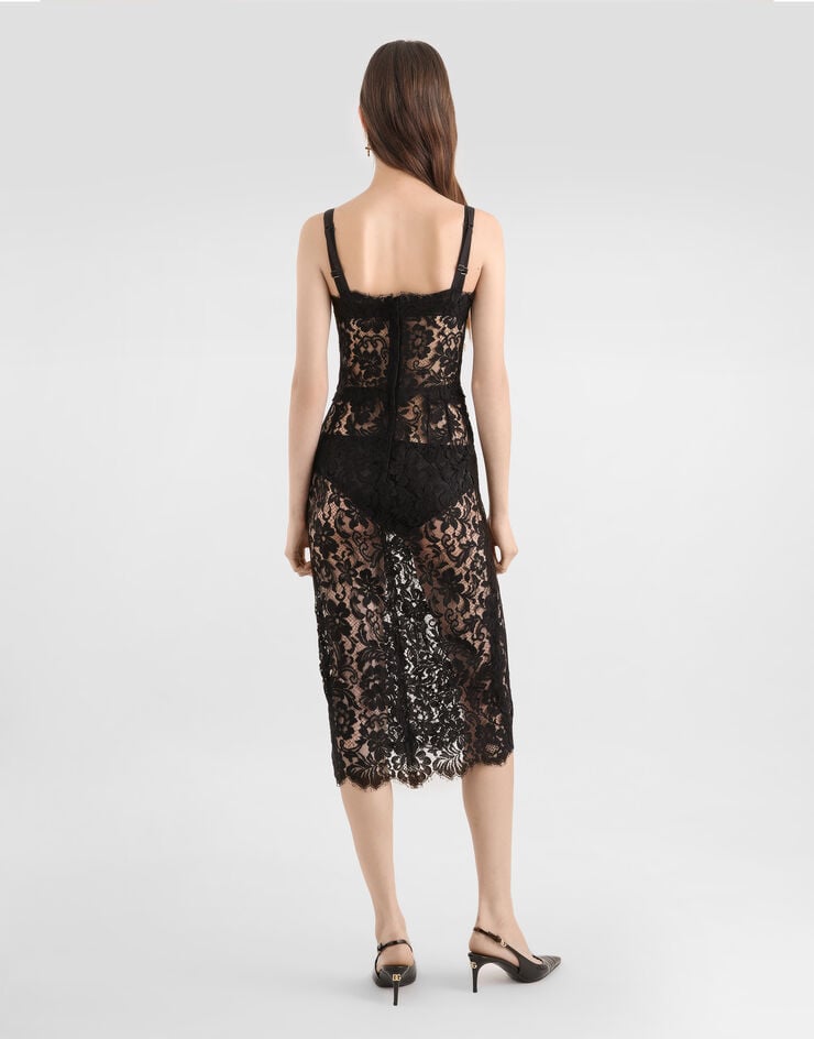 Dolce & Gabbana Vestido de encaje cordonetto Dolce & Gabbana Vestido de encaje cordonetto Negro F60BLTHLMDA