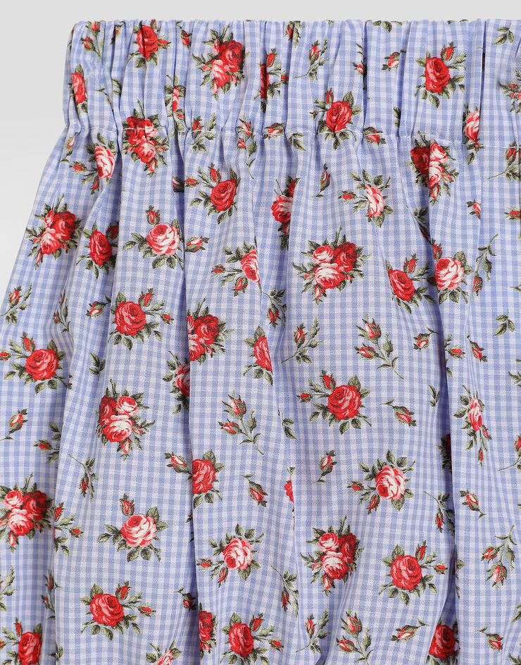Dolce & Gabbana Small rose-print poplin shorts Multicolor L23Q54HS5UL