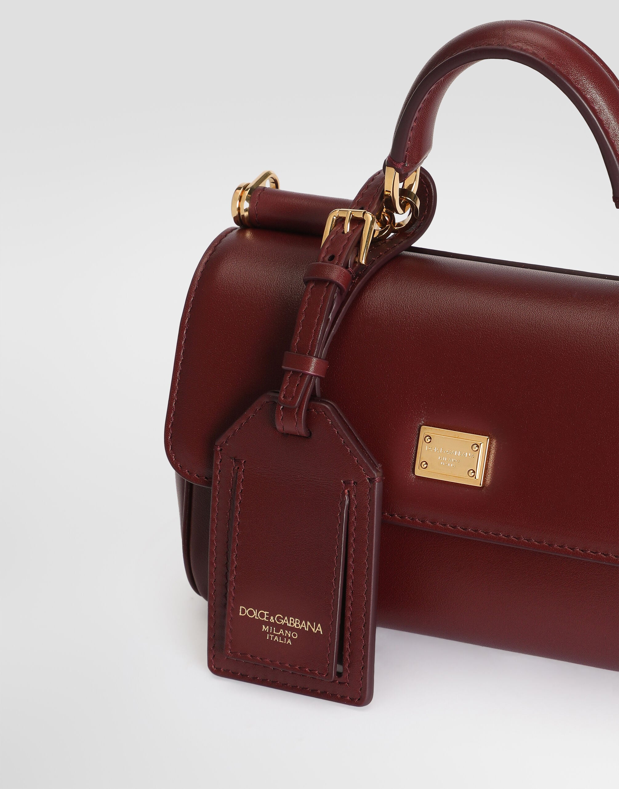 Mini My Sicily handbag in plongé calfskin in Bordeaux for Women