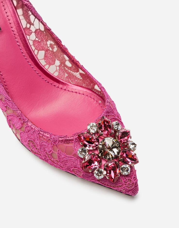 Dolce & Gabbana Pump in Taormina lace with crystals Fuchsia CD0066AL198