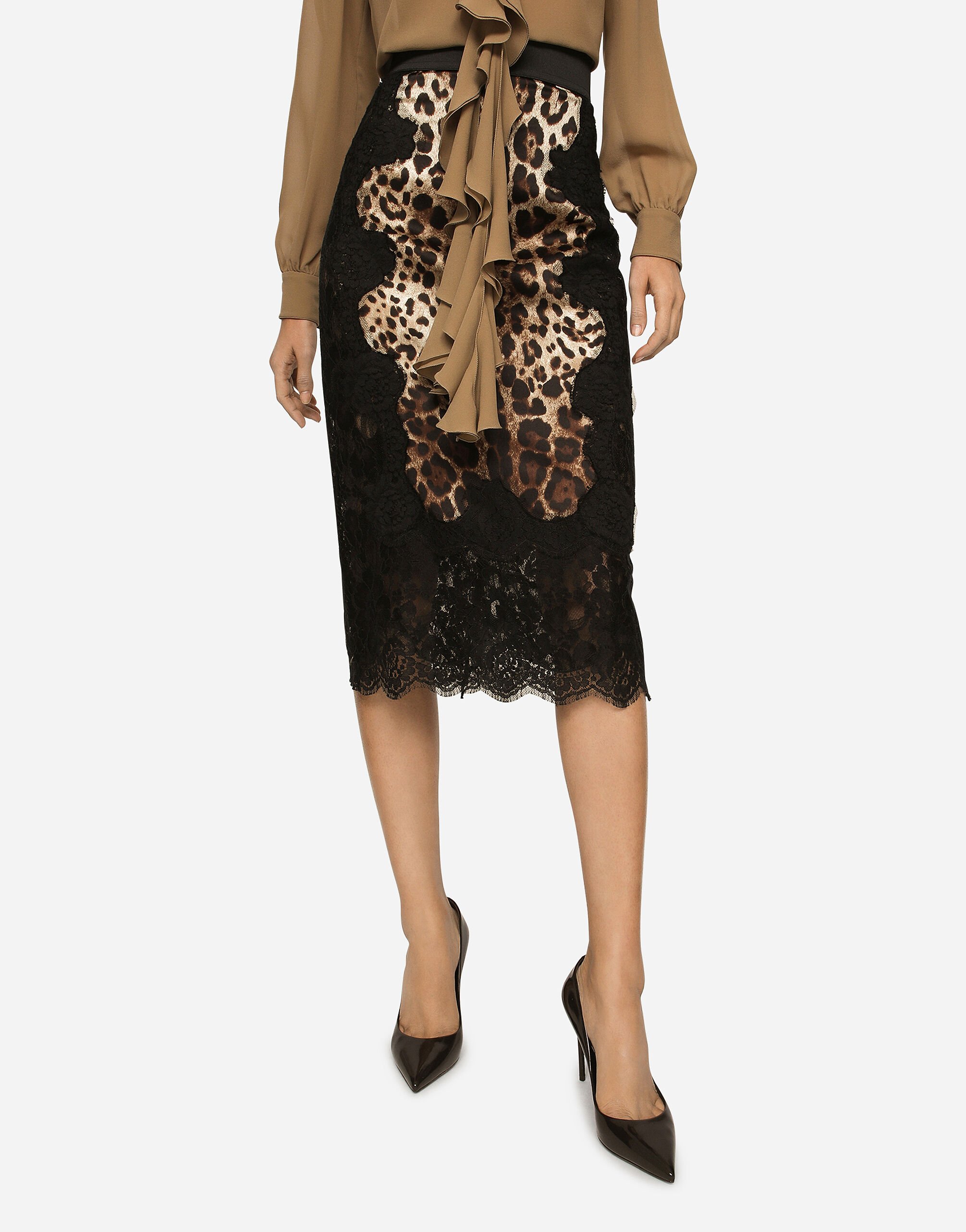 Dolce and gabbana deals leopard pencil skirt