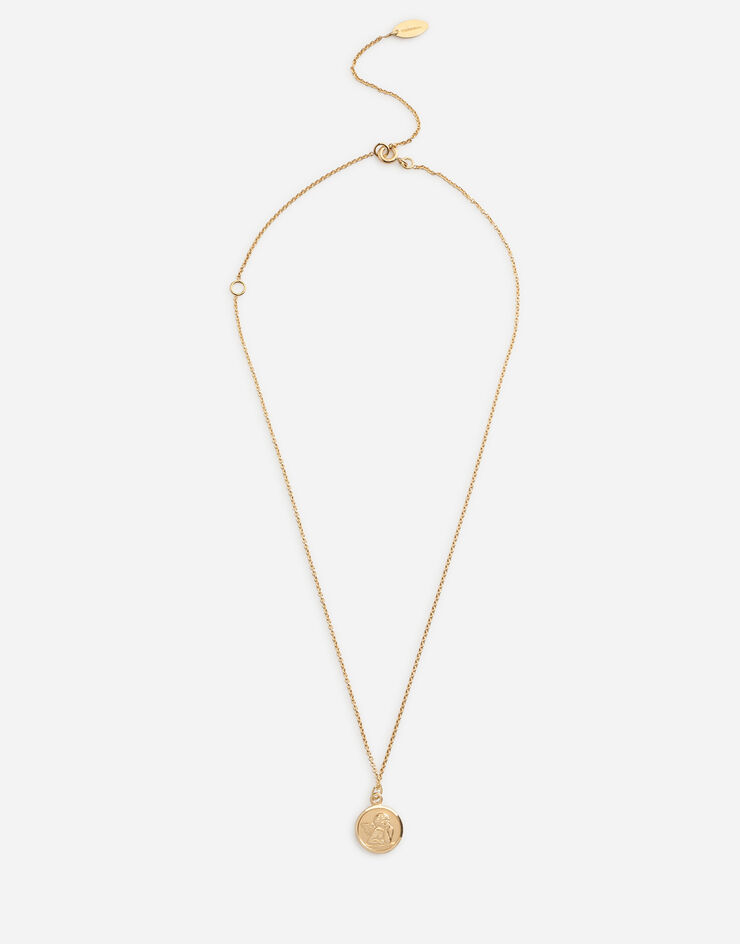 Dolce & Gabbana Collar con medala de ángel Dorado WAEJ1GW0001
