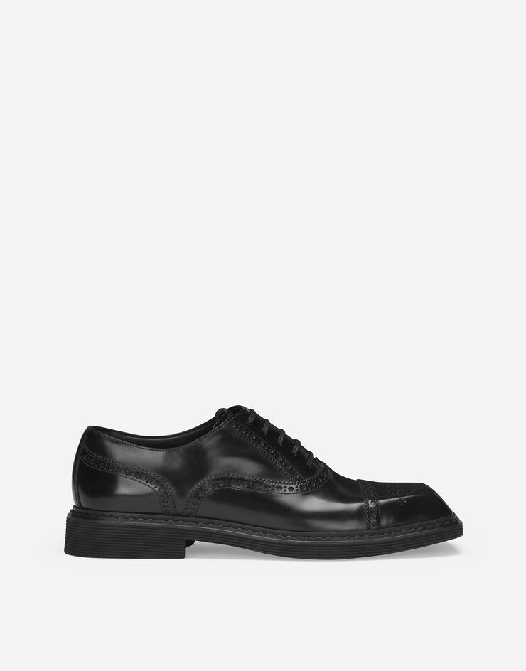 Brushed calfskin Derby shoes in Black for | Dolce&Gabbana® US