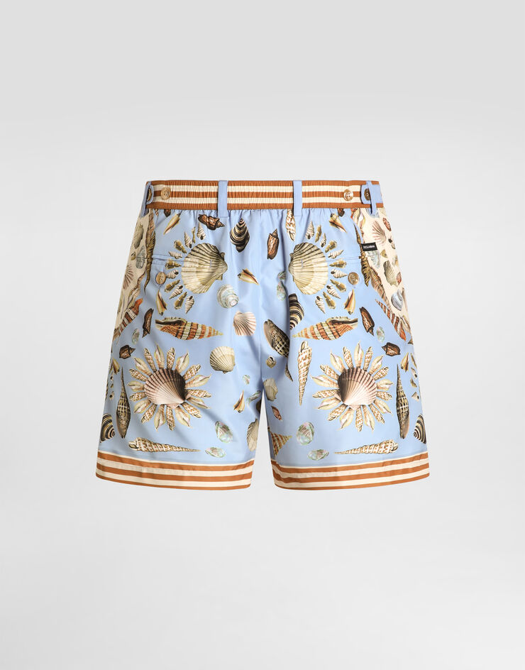 Dolce & Gabbana Boxer da mare corto stampa conchiglie Multicolore M4E68TFIM69