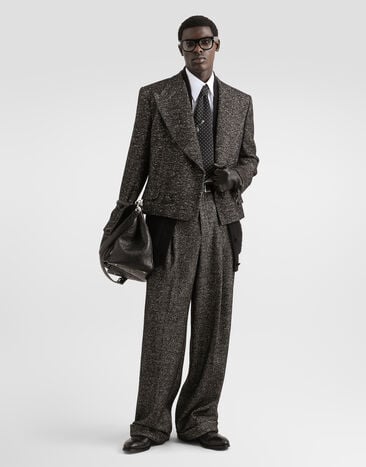 Dolce & Gabbana Textured wool blend trousers Multicolor GP16HTFCZAM