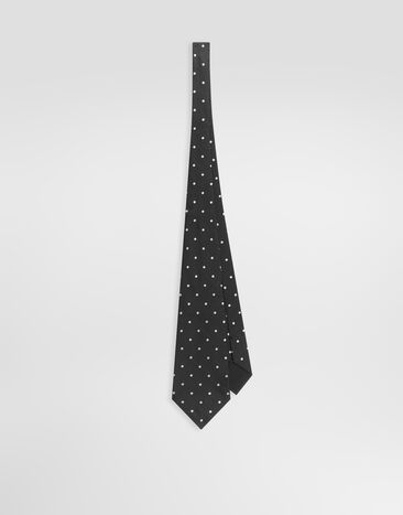 Dolce & Gabbana Polka dot jacquard tie Black GT160EG0JT0