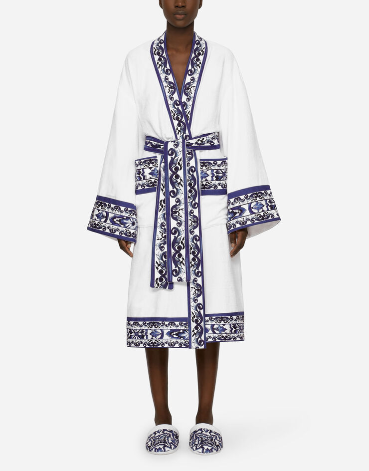 Dolce & Gabbana Cotton Terry Bathrobe Multicolor TCF010TCAGN