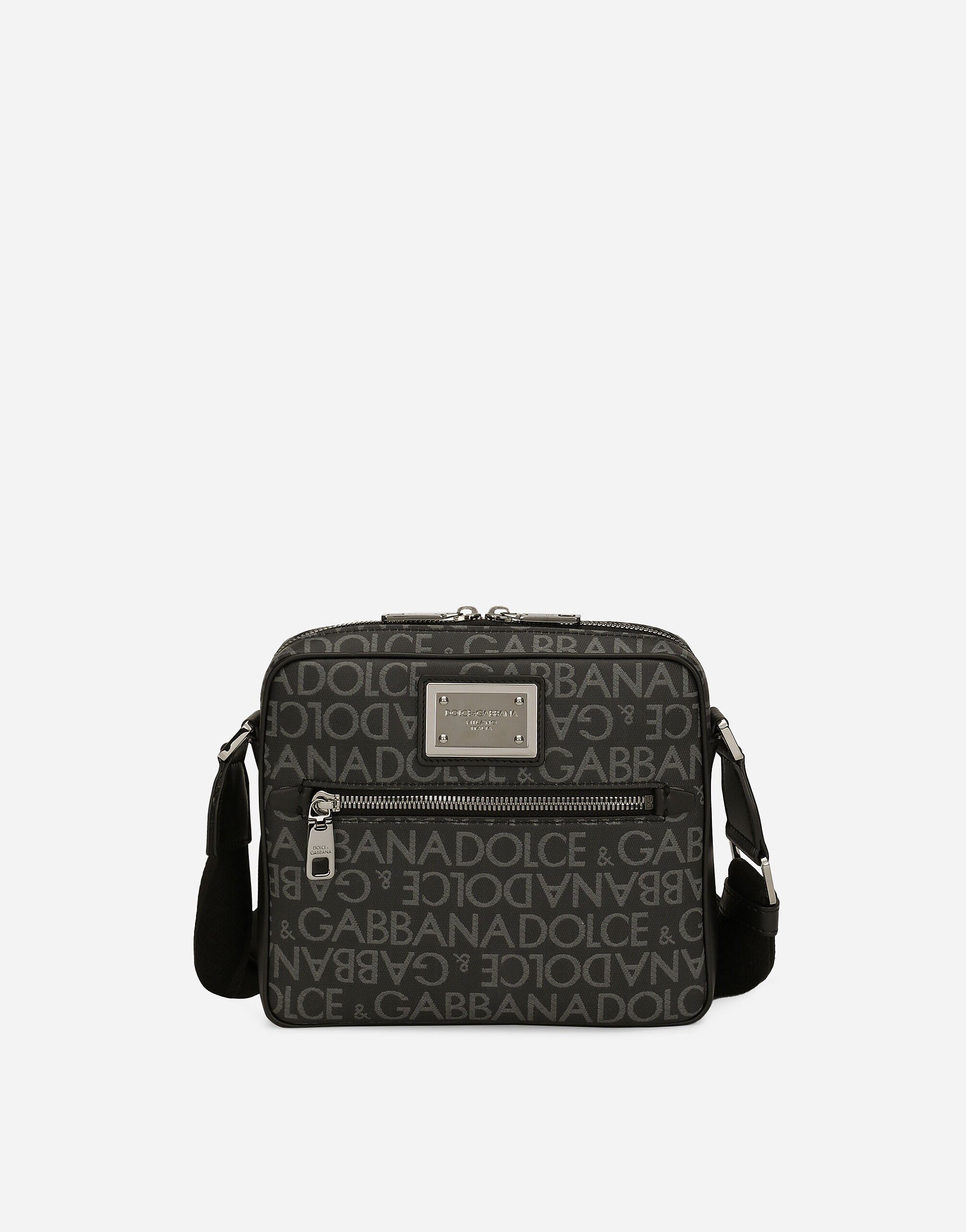 Dolce & Gabbana حقيبة كروسبودي جاكار مطلية بني BM3004A1275