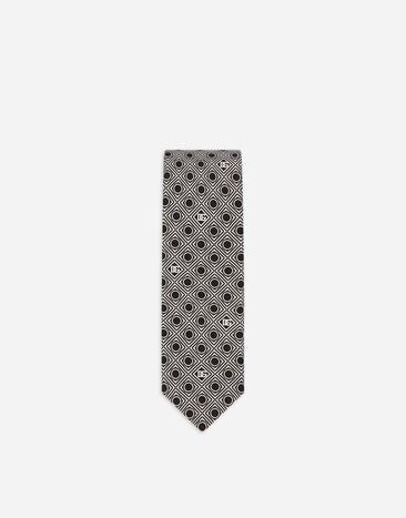 Dolce & Gabbana Silk jacquard tie with micro-designs and DG logo Print GT149EG0WSO