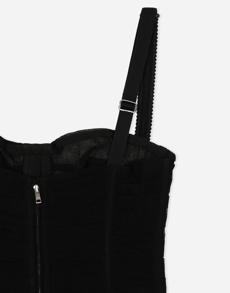 Dolce & Gabbana Бюстье из тюля с драпировкой черный F761ETFLEAA
