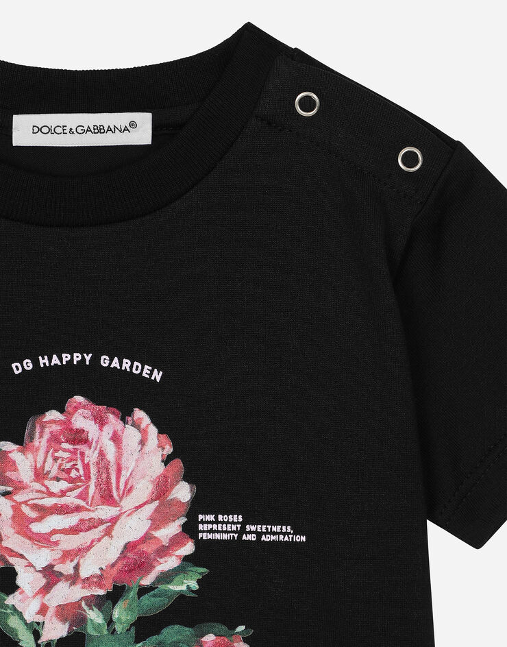 Dolce & Gabbana Camiseta de punto con logotipo Dolce&Gabbana y rosa Negro L2JTKTG7N0U