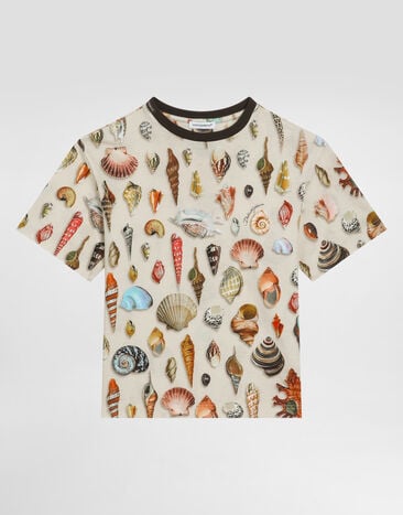 Dolce & Gabbana Shell-print short-sleeved jersey t-shirt Multicolor L4JTHVHS7QS