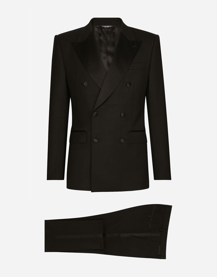 Dolce & Gabbana Three-piece Sicilia-fit suit in stretch wool Black GKPVMTFUBE7
