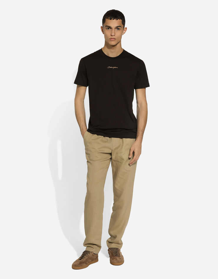 Dolce & Gabbana Jogginghose aus Leinen Beige GP0A4TFU4K6