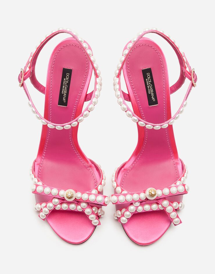 Dolce & Gabbana Satin sandals with pearl application ROSE CR0964AX086