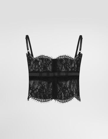 Dolce & Gabbana Top lingerie en dentelle Noir O7D98TONO88