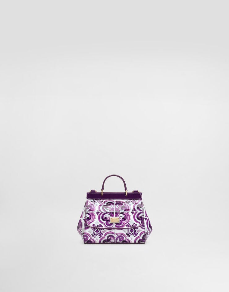 Dolce & Gabbana Majolica-print Sicily handbag in polished calfskin Multicolor EB0003AQ975