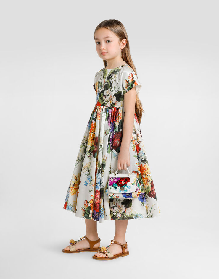 Dolce & Gabbana 花卉印花欧根纱短袖连衣裙 版画 L54DI6FSTBS