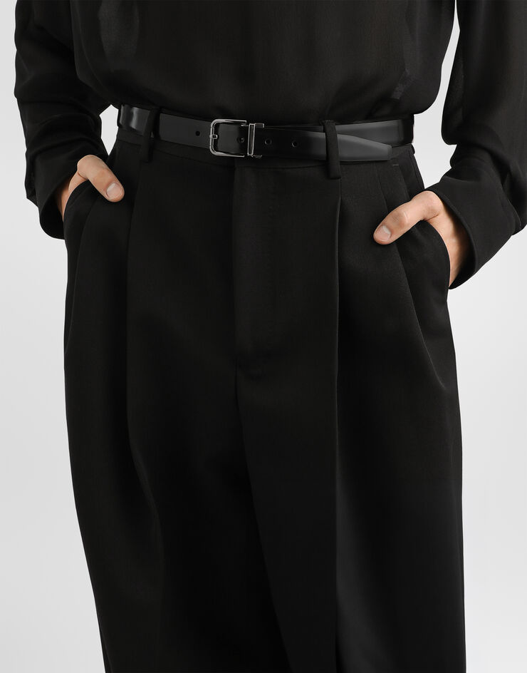 Dolce & Gabbana Wool gabardine trousers Dolce & Gabbana Wool gabardine trousers Black GP16NTFU21E