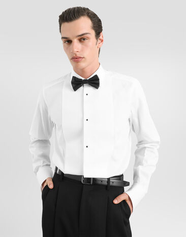 Dolce & Gabbana Gold cotton tuxedo shirt White G5EN5TGK006