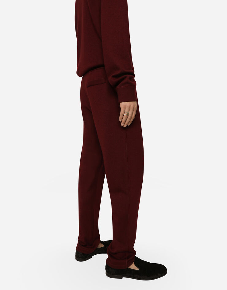 Dolce & Gabbana Wool and cashmere knit jogging pants Bordeaux GXQ56TJFMQ2