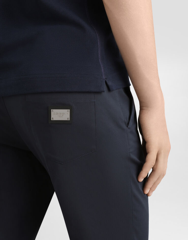 Dolce & Gabbana Blue Cotton Stretch Trousers Chinos Pants