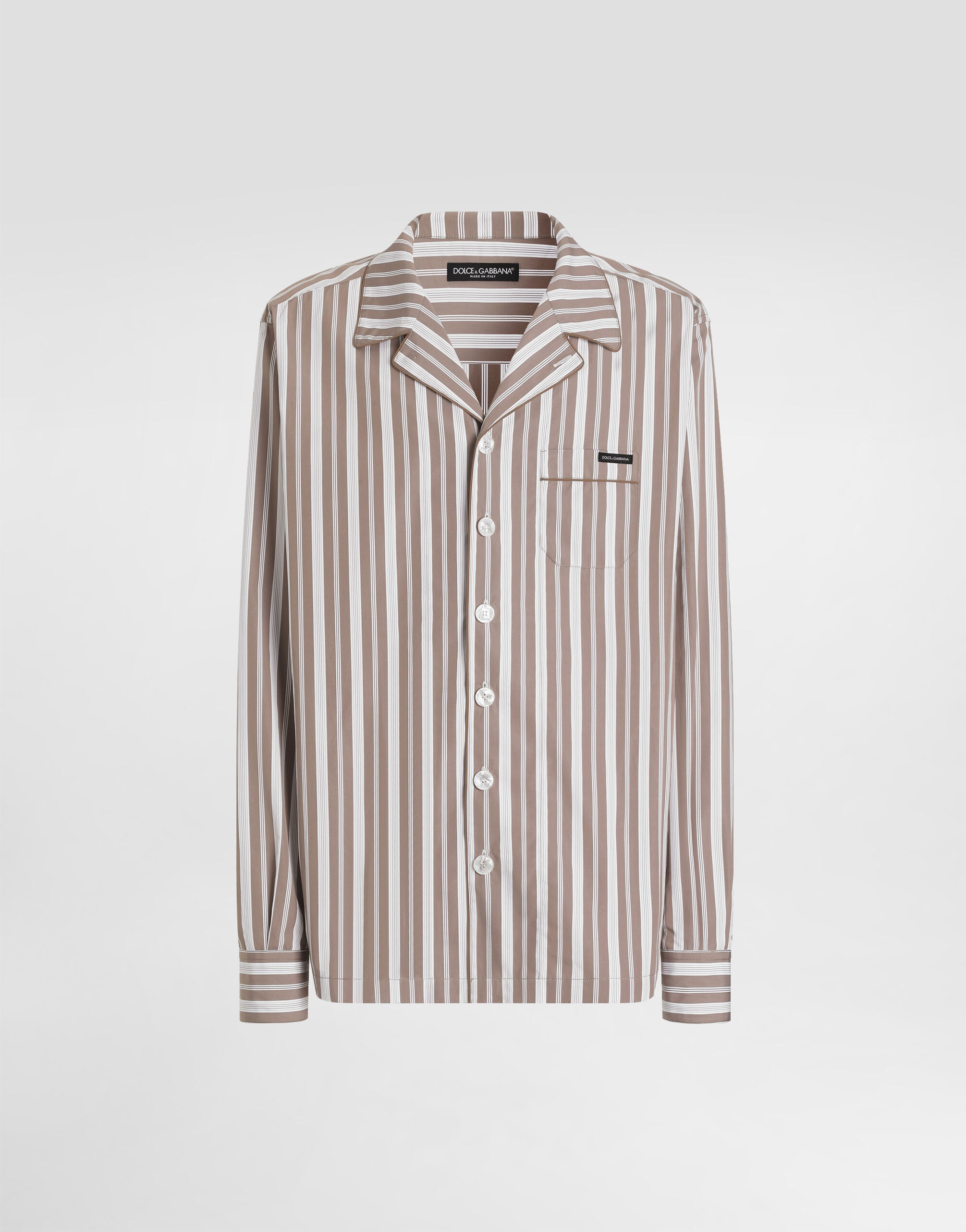 Compact striped poplin vanity shirt