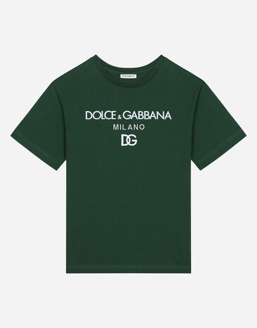Dolce & Gabbana Jersey T-shirt with logo print Print L44S10FI5JO