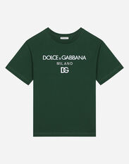 Dolce & Gabbana Jersey T-shirt with logo print Verde L4JQR1G7M4R
